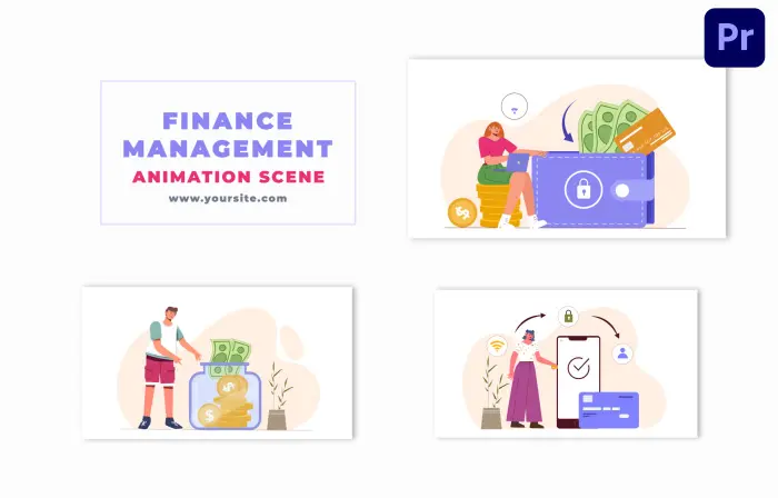 Finance Management 2D Flat Character Design Animation Scene